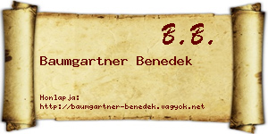 Baumgartner Benedek névjegykártya